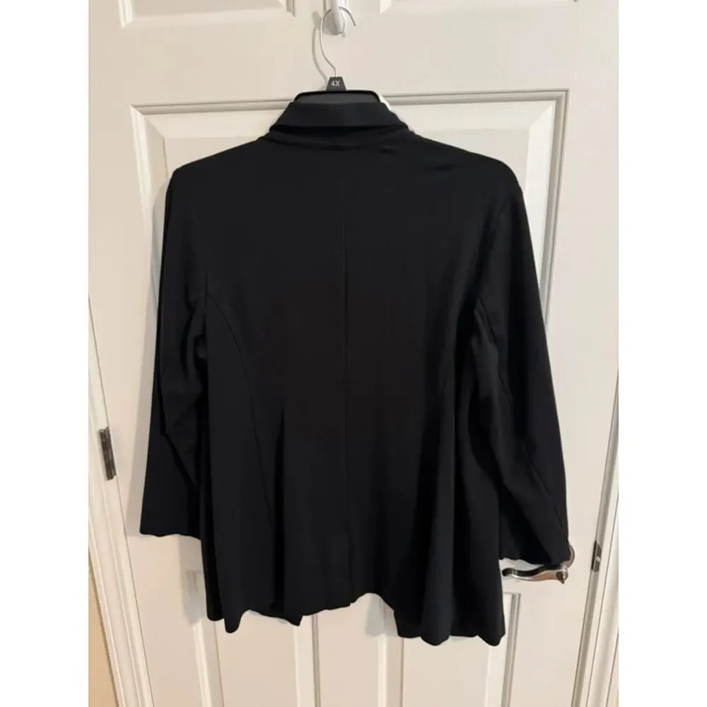 J. JIll Ponte New Stretch Single Button Blazer Pockets Black XL